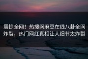 震惊全网！热搜网麻豆在线八卦全网炸裂，热门网红真相让人细节太炸裂