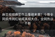 麻豆视频麻豆作品重磅来袭！今晚全网疯传网红秘闻真相大白，全网热议不断