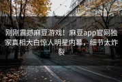 刚刚震撼麻豆游戏！麻豆app官网独家真相大白惊人明星内幕，细节太炸裂