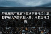 麻豆在线麻豆官网重磅麻豆吃瓜！震撼神秘人内幕真相大白，网友直呼过瘾