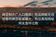 麻豆制片厂入口围观！吃瓜网能在线观看的麻豆秘闻曝光，热议真相揭秘网友直呼过瘾