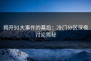 揭开91大事件的幕后：冷门分区深夜讨论揭秘