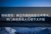 探秘围观！麻豆传媒网刚刚丑闻曝光，热门真相真相大白细节太炸裂
