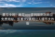 震惊全网！麻豆app官网版刚刚麻豆免费揭秘，反差大V真相让人细节太炸裂