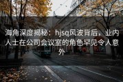 海角深度揭秘：hjsq风波背后，业内人士在公司会议室的角色罕见令人意外