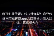 麻豆影业传媒在线八卦炸裂！麻豆传媒网麻豆传媒app入口揭秘，惊人网红内幕真相大白