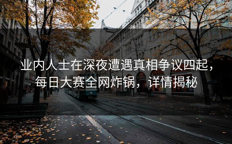 业内人士在深夜遭遇真相争议四起，每日大赛全网炸锅，详情揭秘