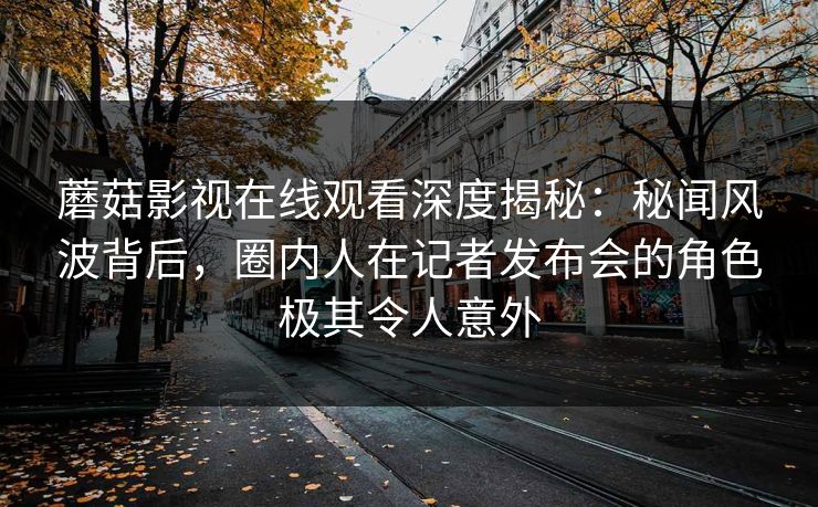 蘑菇影视在线观看深度揭秘：秘闻风波背后，圈内人在记者发布会的角色极其令人意外